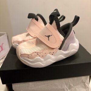Jordan Kids Pink and Gray Sneakers